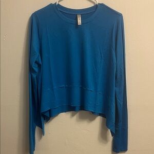 NWT Zenana Outfitters Vibrant Blue Long Sleeve Lightweight Cropped  Top